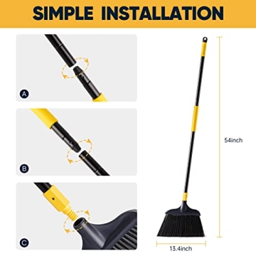 Yocada Heavy-Duty 54-Inch Broom for Outdoor Cleaning