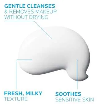 La Roche-Posay Toleriane Dermo Facial Cleanser for Face & Eyes, Gentle Face Wash and Makeup Remover, Milky Texture, Fragrance Free, Preservative Free
