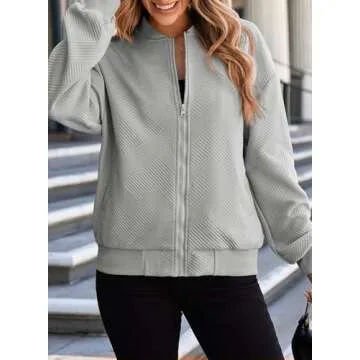 EVALESS Women's Lightweight Bomber Jacket for Fall