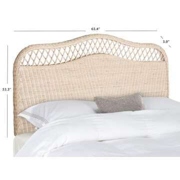 Safavieh Home Collection Sephina White Washed Rattan Headboard (Queen)