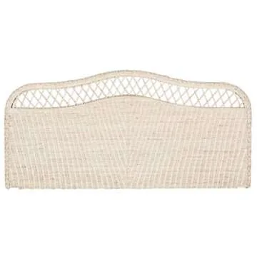 Safavieh Queen Sized Rattan Headboard in White Wash