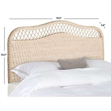 Safavieh Home Collection Sephina White Washed Rattan Headboard (Queen)