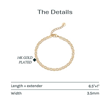 PAVOI 14K Gold Plated Adjustable Bracelet Elegant Sustainable Jewelry