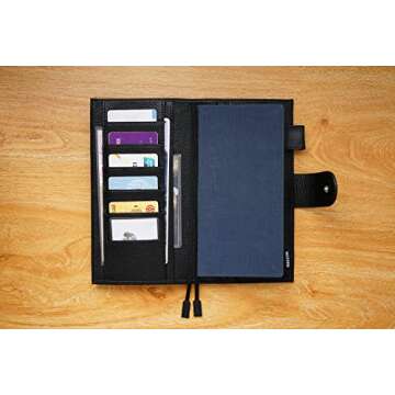 Moterm Leather Cover for Hobonichi Weeks - Fits Hobonichi Weeks/Weeks Mega, with Back Pocket (Pebbled-Black)