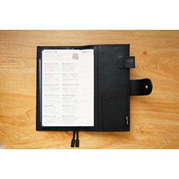 Moterm Leather Cover for Hobonichi Weeks - Fits Hobonichi Weeks/Weeks Mega, with Back Pocket (Pebbled-Black)
