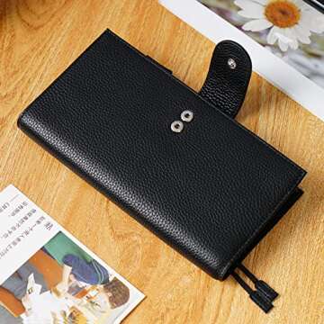 Moterm Leather Cover for Hobonichi Weeks - Fits Hobonichi Weeks/Weeks Mega, with Back Pocket (Pebbled-Black)