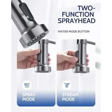 LUFEIDRA Kitchen Faucet Gray Black Stylish & Durable