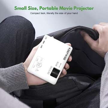 Mini Projector, 2023 Projector with WiFi and Bluetooth, Movie Projector, 1080P Full HD Supported Out...