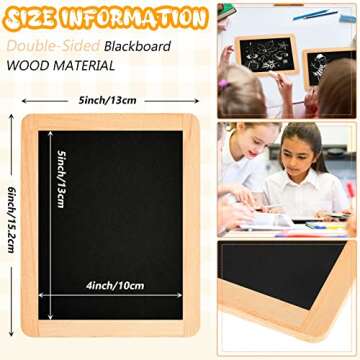 Chinco 6 Pcs Small Slate Chalkboard Mini Chalk Board with Frames Mini Board Signs School Supplies fo...