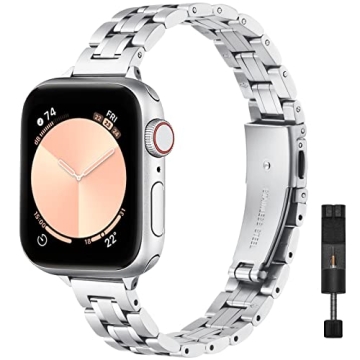 STIROLL Elegant Stainless Steel Apple Watch Replacement Band
