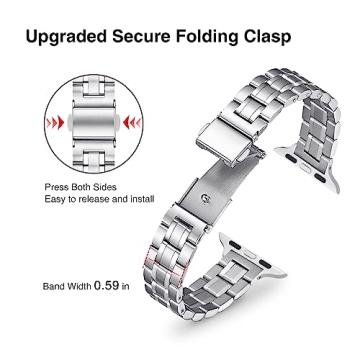 STIROLL Elegant Stainless Steel Apple Watch Replacement Band