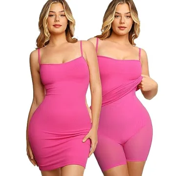 Popilush Pink Shapewear Dress - Mini Casual Summer Elegance with Comfort
