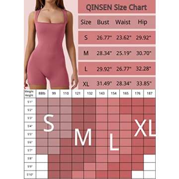QINSEN Women's Square Neck High Stretch Jumpsuit