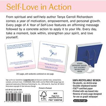A Year of Self-Love Page-A-Day Calendar 2022: Daily Affirmations and Actions for Self-Compassion and Self Worth.