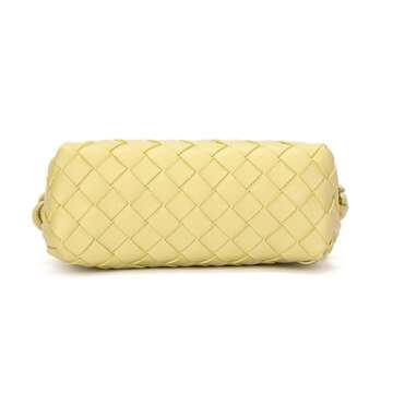 Woven Crossbody Bags For Women, Small Handmade Purse Clutch Shoulderbag Handbag, Zipper Closure (Yellow)
