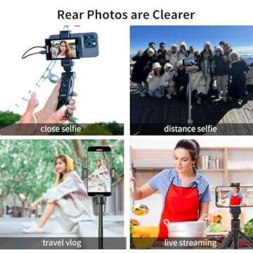 King Ma 4K 30FPS Phone Vlog Selfie Monitor Screen, Wired Mini Monitor for iPhone Rear Camera with Magnetic Phone Clip & Bluetooth Remote for Vlog Live Stream TikTok