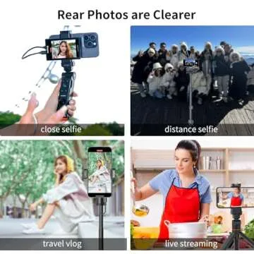 King Ma 4K 30FPS Phone Vlog Selfie Monitor Screen, Wired Mini Monitor for iPhone Rear Camera with Magnetic Phone Clip & Bluetooth Remote for Vlog Live Stream TikTok