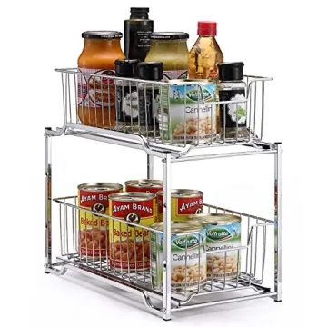 Stackable Under Sink Organizer with Sliding Drawer Chrome