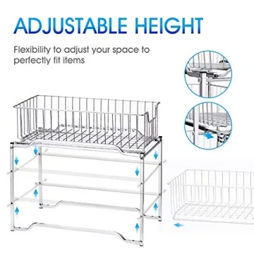 Stackable Under Sink Organizer with Sliding Drawer Chrome