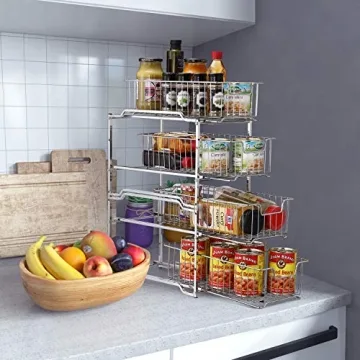 Stackable Under Sink Organizer with Sliding Drawer Chrome