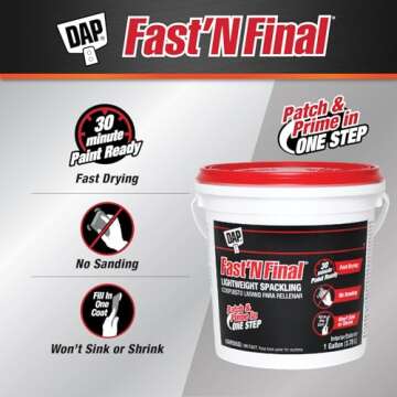 DAP 12143 Fast'N Final 1 Gallon Lightweight Spackling - Effortless Finish for Every Repair