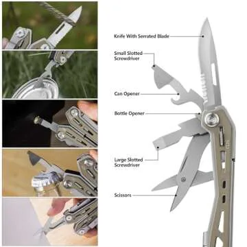 FLISSA 16 in 1 Multi Tool Pliers for Outdoor Adventures