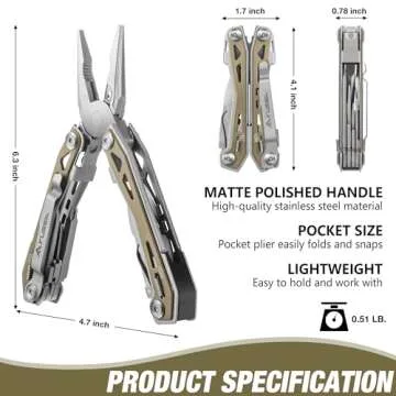 FLISSA 16 in 1 Multi Tool Pliers for Outdoor Adventures