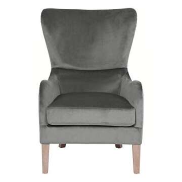 Elle Decor Wingback Chair, Light Gray/Gray