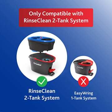 O-Cedar EasyWring Spin Mop Microfiber Refill, Blue