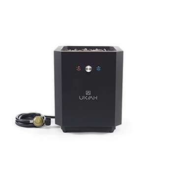 UKIAH The Note Plus - Deluxe Portable Gas Fire Pit with Patented 2.0 Beat to Music Sound System, Black (TK-1053-NP)
