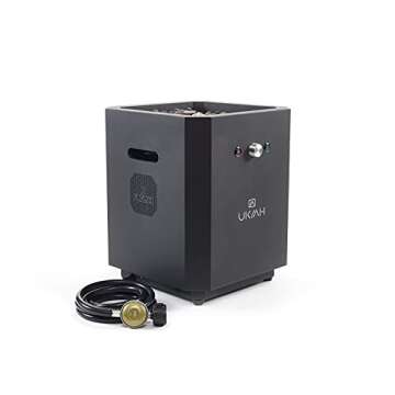 UKIAH The Note Plus - Deluxe Portable Gas Fire Pit with Patented 2.0 Beat to Music Sound System, Black (TK-1053-NP)