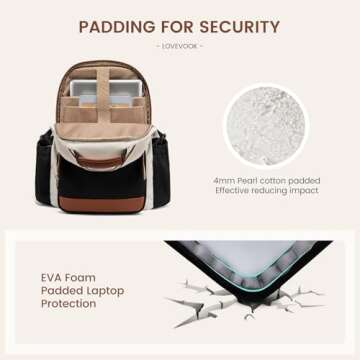 LOVEVOOK Stylish Laptop Backpack for Women, Large Capacity