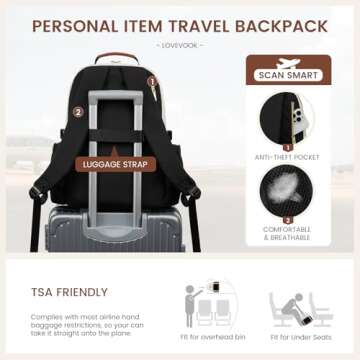 LOVEVOOK Stylish Laptop Backpack for Women, Large Capacity