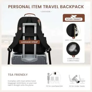 LOVEVOOK Stylish Laptop Backpack for Women, Large Capacity