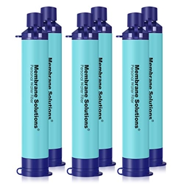 Membrane Solutions Personal Water Filter, Survival Filtration Straw Portable Gear, Emergency Prepare...