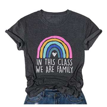 Inspiring Teacher Graphic Tee for Women - Family Theme