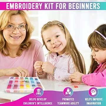 108-Color Embroidery Floss Kit with DMC Color Coding