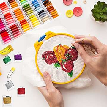 108-Color Embroidery Floss Kit with DMC Color Coding