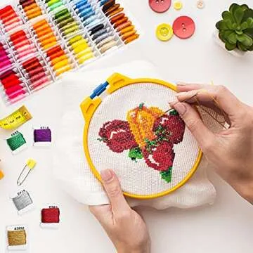 108-Color Embroidery Floss Kit with DMC Color Coding