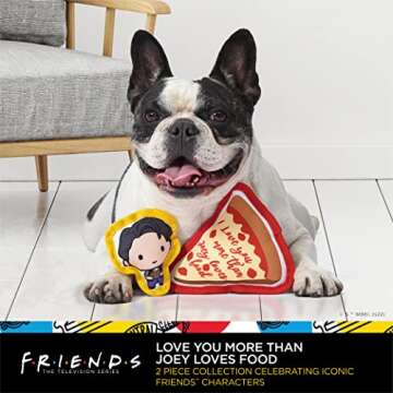Friends the TV Show WB Friends: V-Day Love Food Canvas Squeaker Pet Toy - 2PC | Friends Joey & Pizza...
