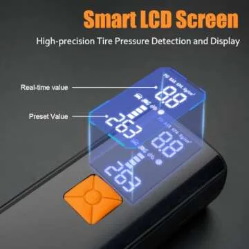 Litmustes Tire Inflator Portable Air Compressor,Cordless Tire Inflator with Digital LCD Pressure Gauge Electric Air Pump Quick Inflation for Car,Motorcycle,Bicycle Tires and Balls