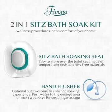 Fivona Sitz Bath for Hemorrhoids and Postpartum Care with Hand Flusher