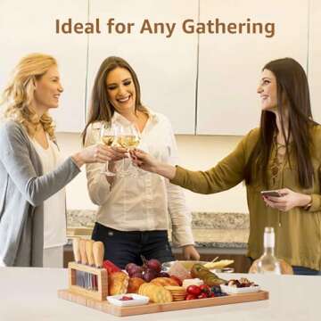 Homlife Charcuterie Boards: Large Bamboo Cheese and Charcuterie Board Set - Unique House Warming Gifts, Bride Shower Gifts, Thanksgiving Gifts,Birthday Gifts