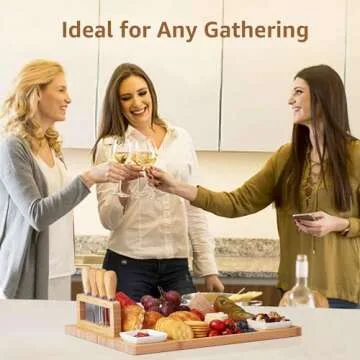 Homlife Charcuterie Boards: Large Bamboo Cheese and Charcuterie Board Set - Unique House Warming Gifts, Bride Shower Gifts, Thanksgiving Gifts,Birthday Gifts