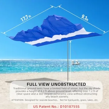 Tenrai Beach Shade - Spacious For 6, Easy Setup!