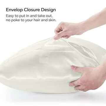 BEDELITE Satin Pillowcase for Hair and Skin, Super Soft and Cooling Similar to Silk Pillow Cases 2 Pack with Envelope Closure, Gift for Women Men(20"x36" King Size, Ivory)