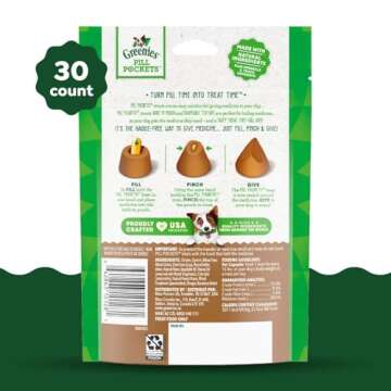 Greenies Pill Pockets Large Size Soft Dog Treats for Capsules, with Real Peanut Butter, Made With Na...