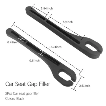 SSNNUU 2PCS Car Seat Gap Filler Organizer with Phone Holder,[Upgrade Version] Car Seat Gap Organizer for Prevent Falling,Essential Car Accessories Car Side Seat Gap Filler (Black)