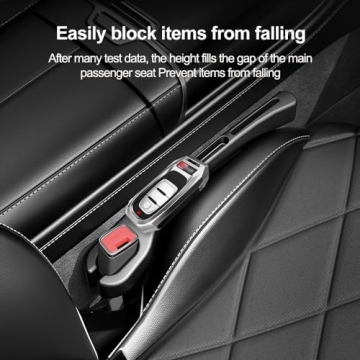 SSNNUU 2PCS Car Seat Gap Filler Organizer with Phone Holder,[Upgrade Version] Car Seat Gap Organizer for Prevent Falling,Essential Car Accessories Car Side Seat Gap Filler (Black)