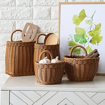 Elegant Hanging Woven Storage Basket for Home Organization